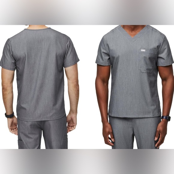 FIGS Scrub Top for Men -3 Pockets,  V-Neck, 4-Way Stretch, Moisture-Wicking - Picture 3 of 8